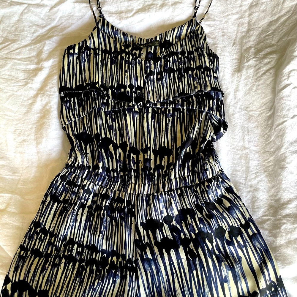 Zara short romper with spaghetti straps.